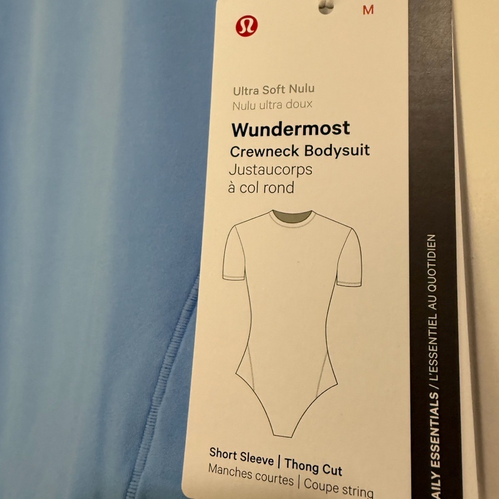 Lululemon Wundermost Short-Sleeve Crew Bodysuit (Size M) in Sinatra Blue - Picture 8 of 10